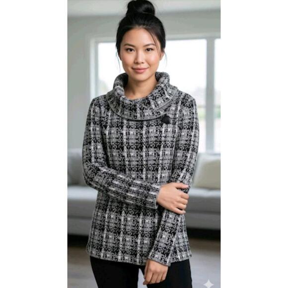 Christian Siriano Wool Blend Cowl Neck Sweater Button Closure Women Size Medium - Picture 1 of 9